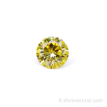 Diamant en pierre de Moisanite de couleur jaune clair